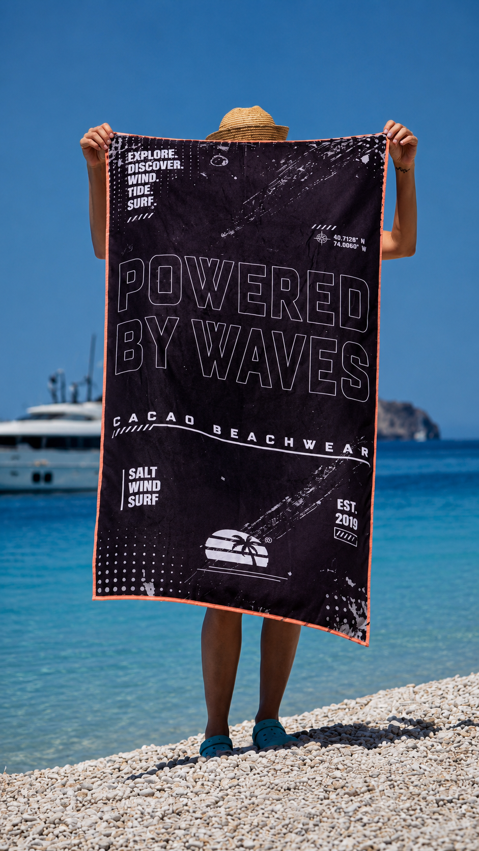 CACAO NanoDry Ultra Purple Beach Towel 75 × 160 cm