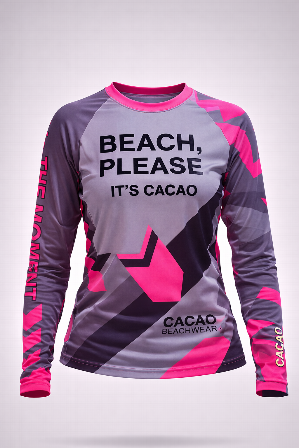 Solar Vibes Pink children’s rashguard CACAO Beachwear™️ with UV Protection