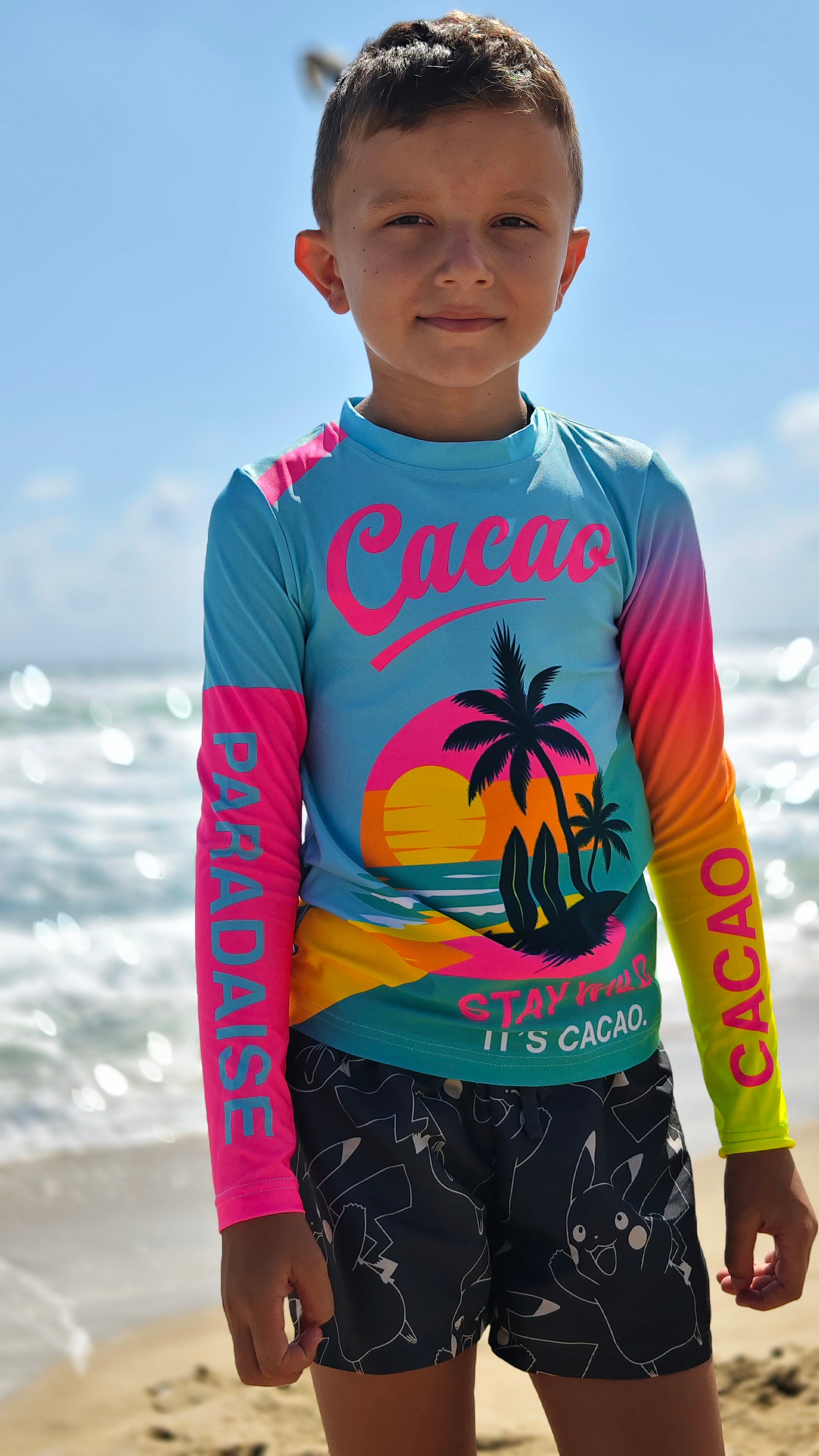 Ocean Joy children’s rashguard CACAO Beachwear™️ with UV Protection