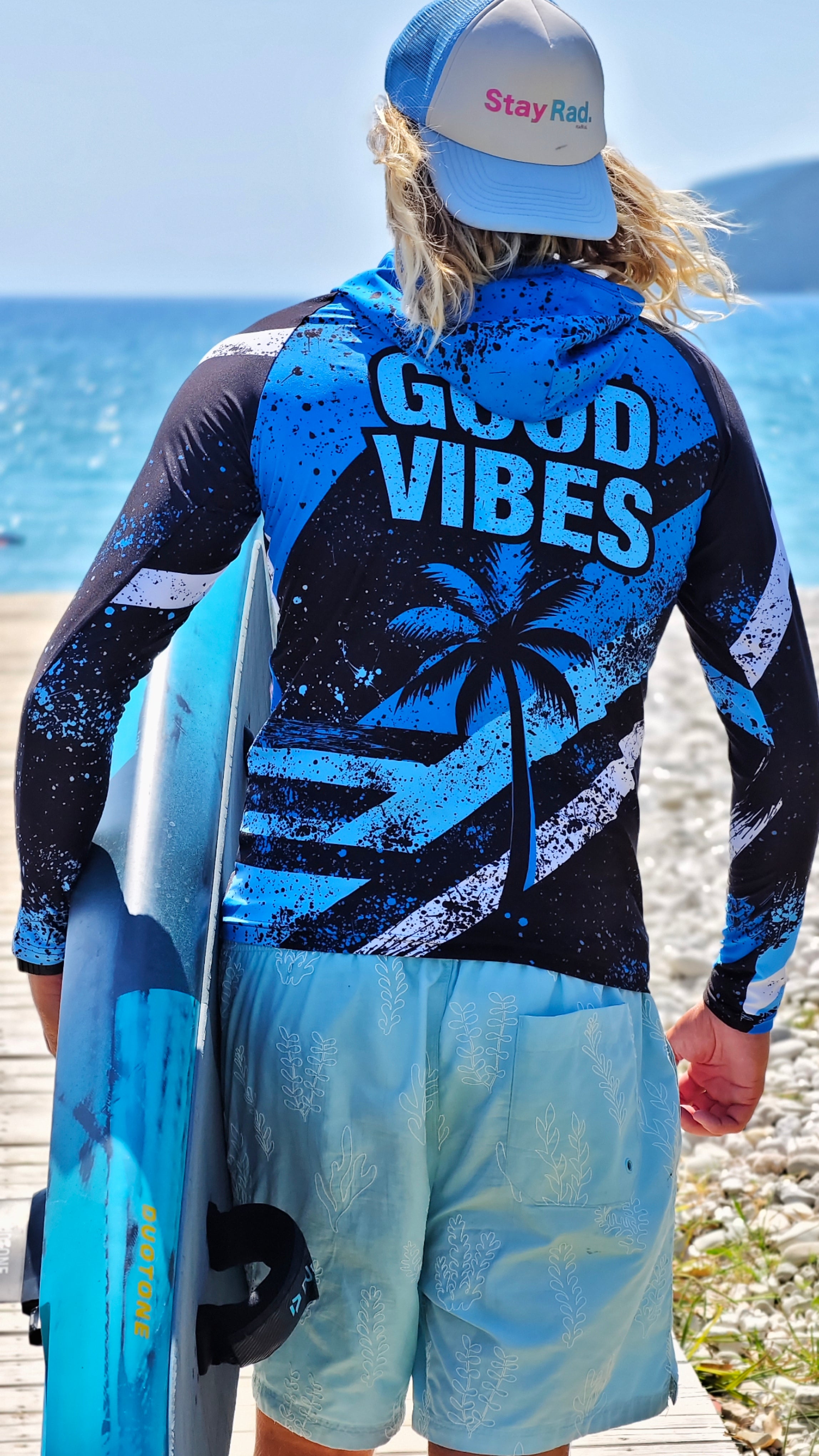 Blue Spirit Sky men’s rashguard CACAO Beachwear™️ with UV Protection