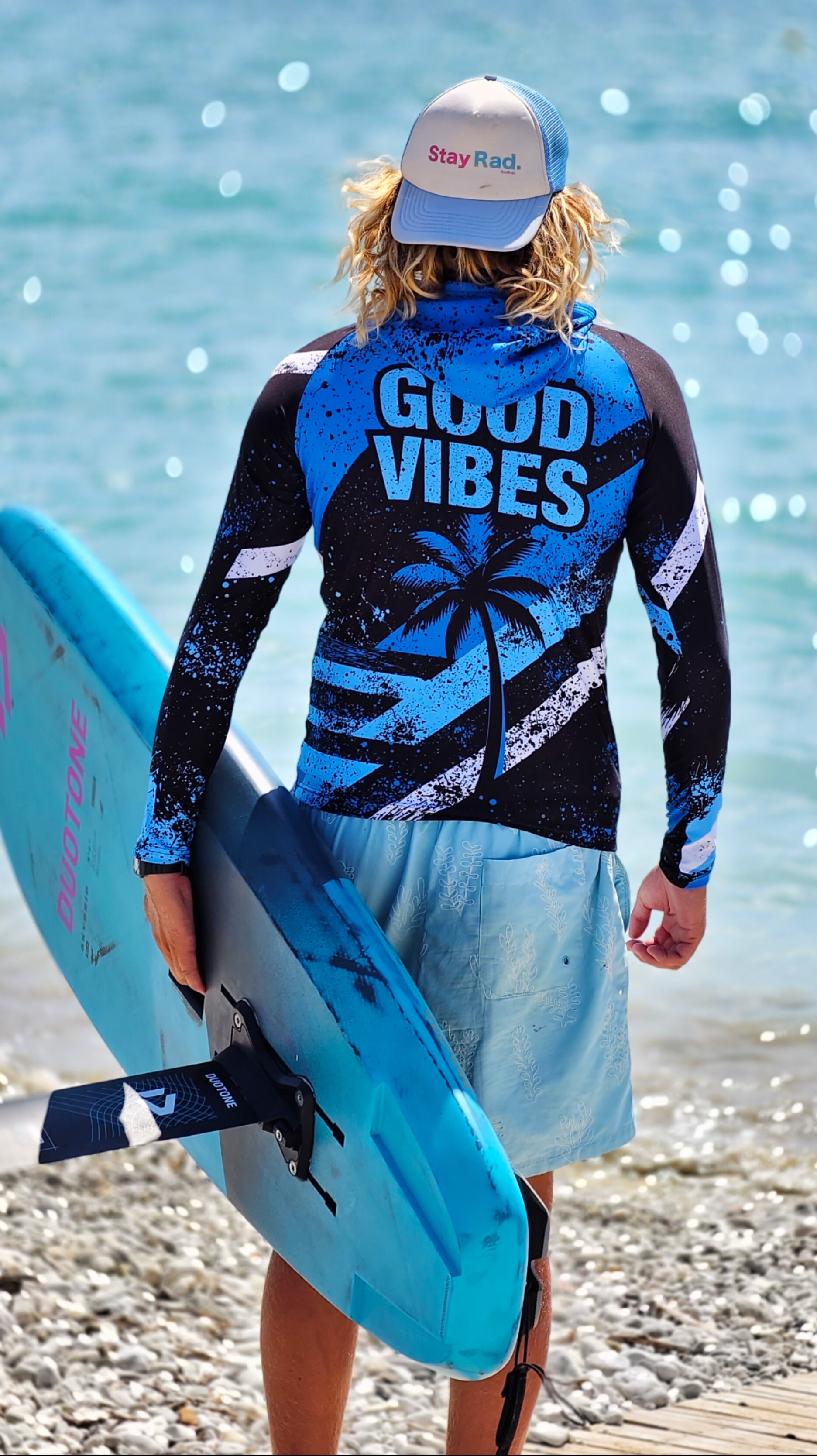 Blue Spirit Sky men’s rashguard CACAO Beachwear™️ with UV Protection