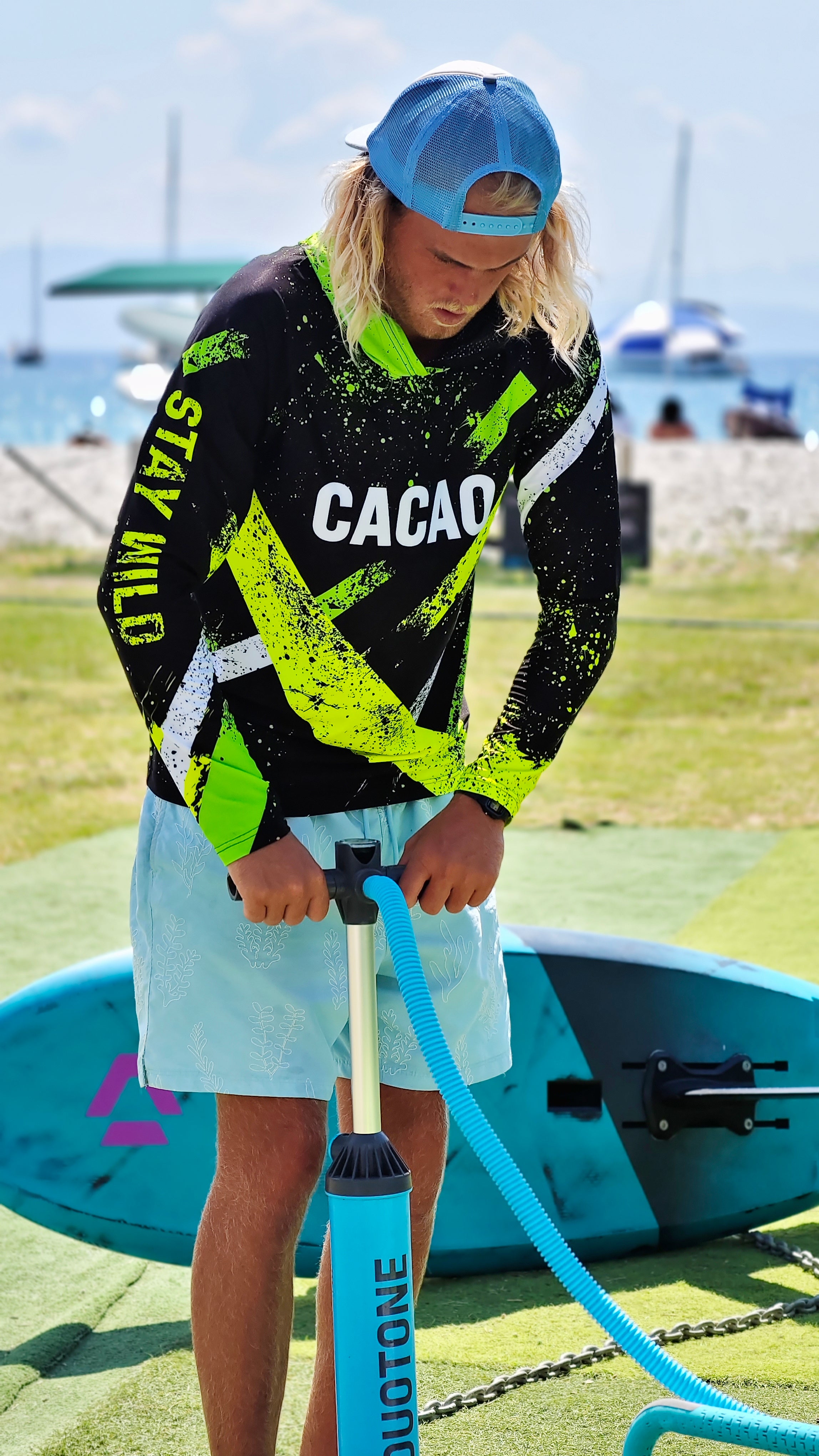 Blue Spirit Coral men’s rashguard CACAO Beachwear™️ with UV Protection