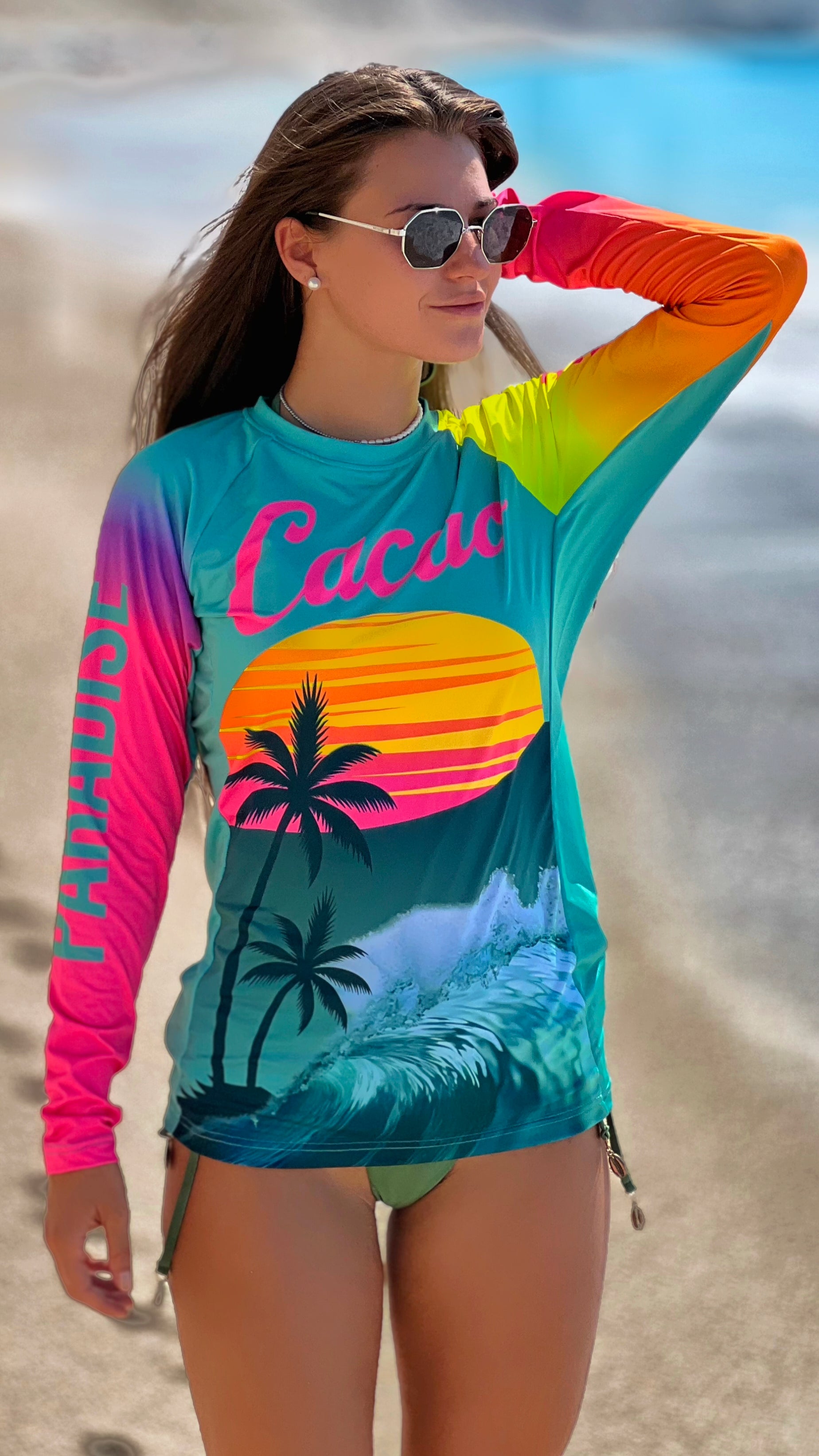 Sea Breeze women's rashguard CACAO Beachwear™️ with UV Protection