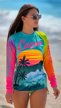 Дамска фланелка за плаж Sea Breeze CACAO Beachwear™️ със UV защита
