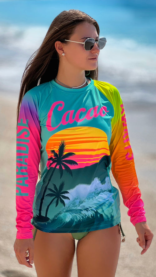 Дамска фланелка за плаж Sea Breeze CACAO Beachwear™️ със UV защита