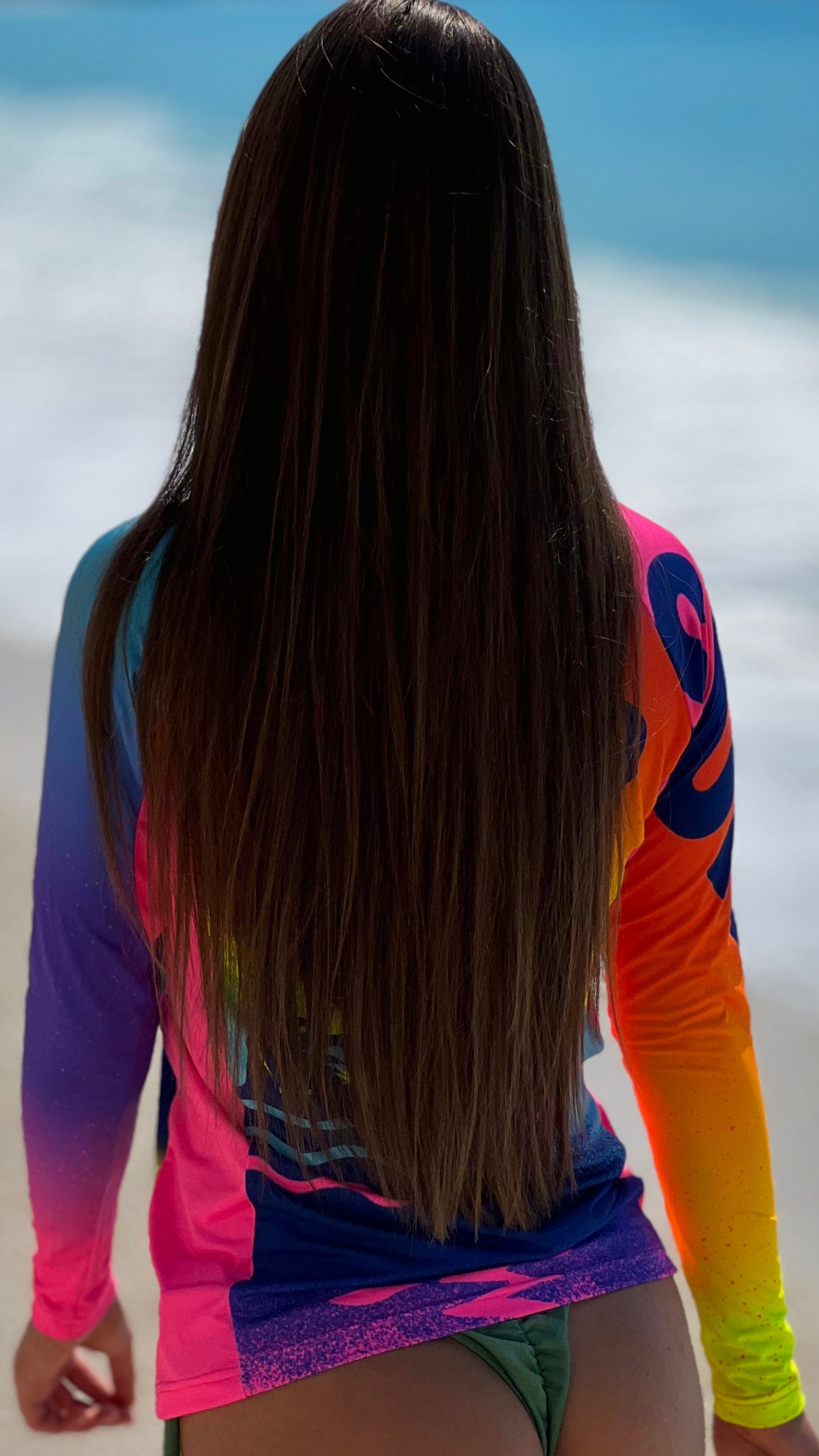 Sunset Vibe women’s rashguard CACAO Beachwear™️ with UV Protection
