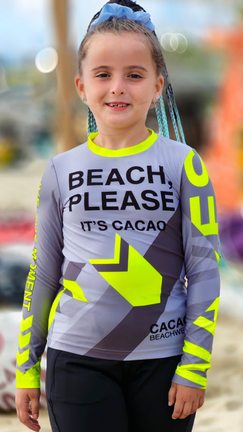 Solar Vibes rashguard infantil CACAO Beachwear™️ con protección UV
