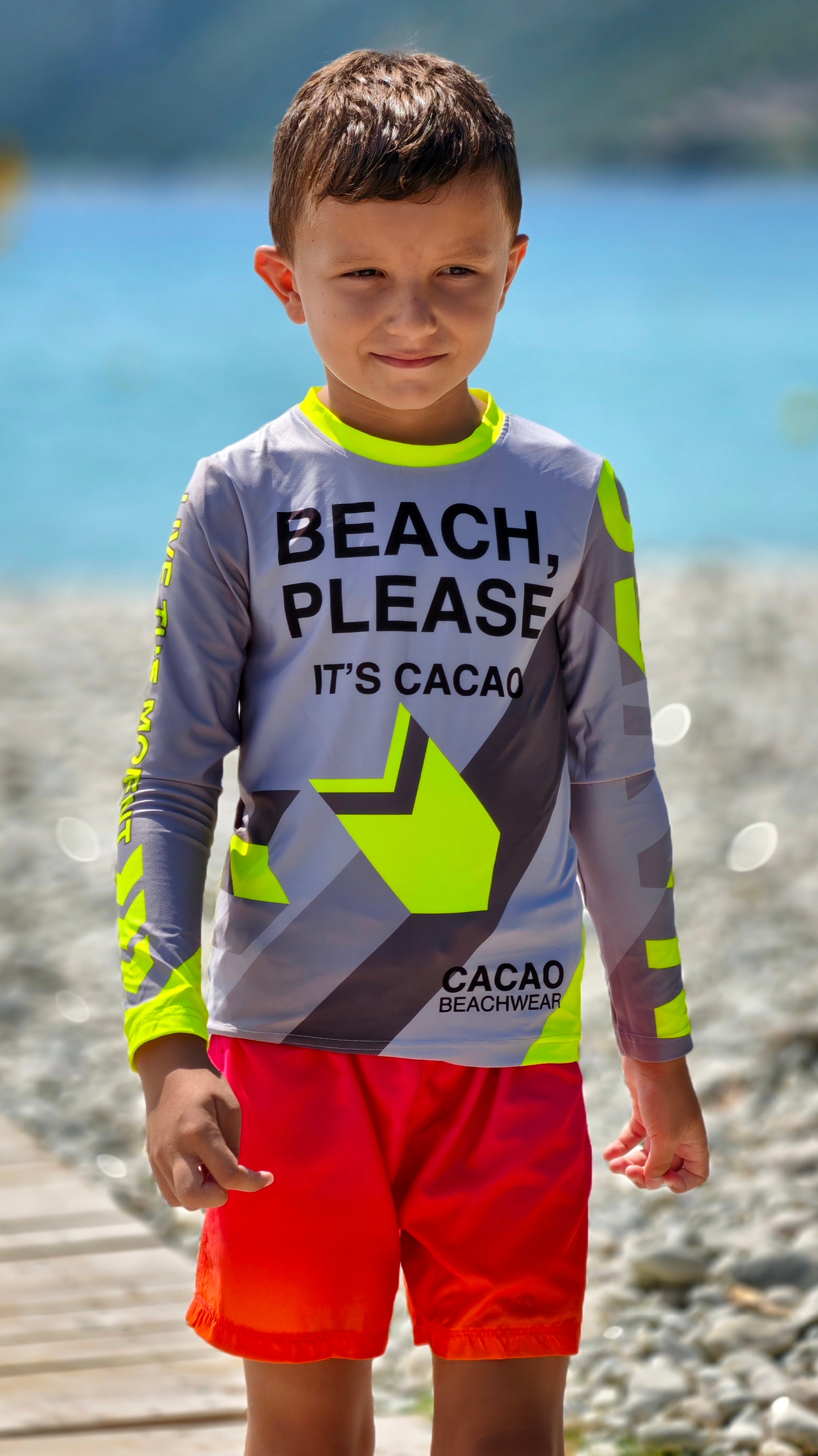 Solar Vibes children’s rashguard CACAO Beachwear™️ with UV Protection
