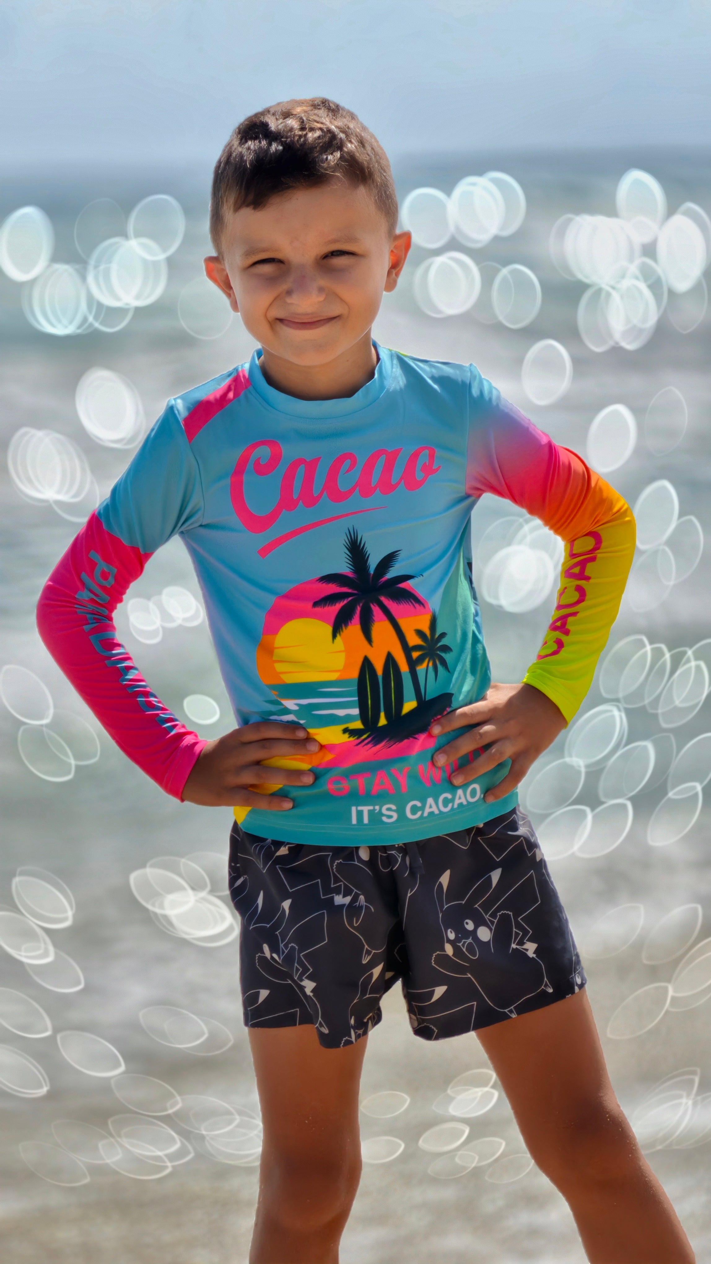 Ocean Joy children’s rashguard CACAO Beachwear™️ with UV Protection