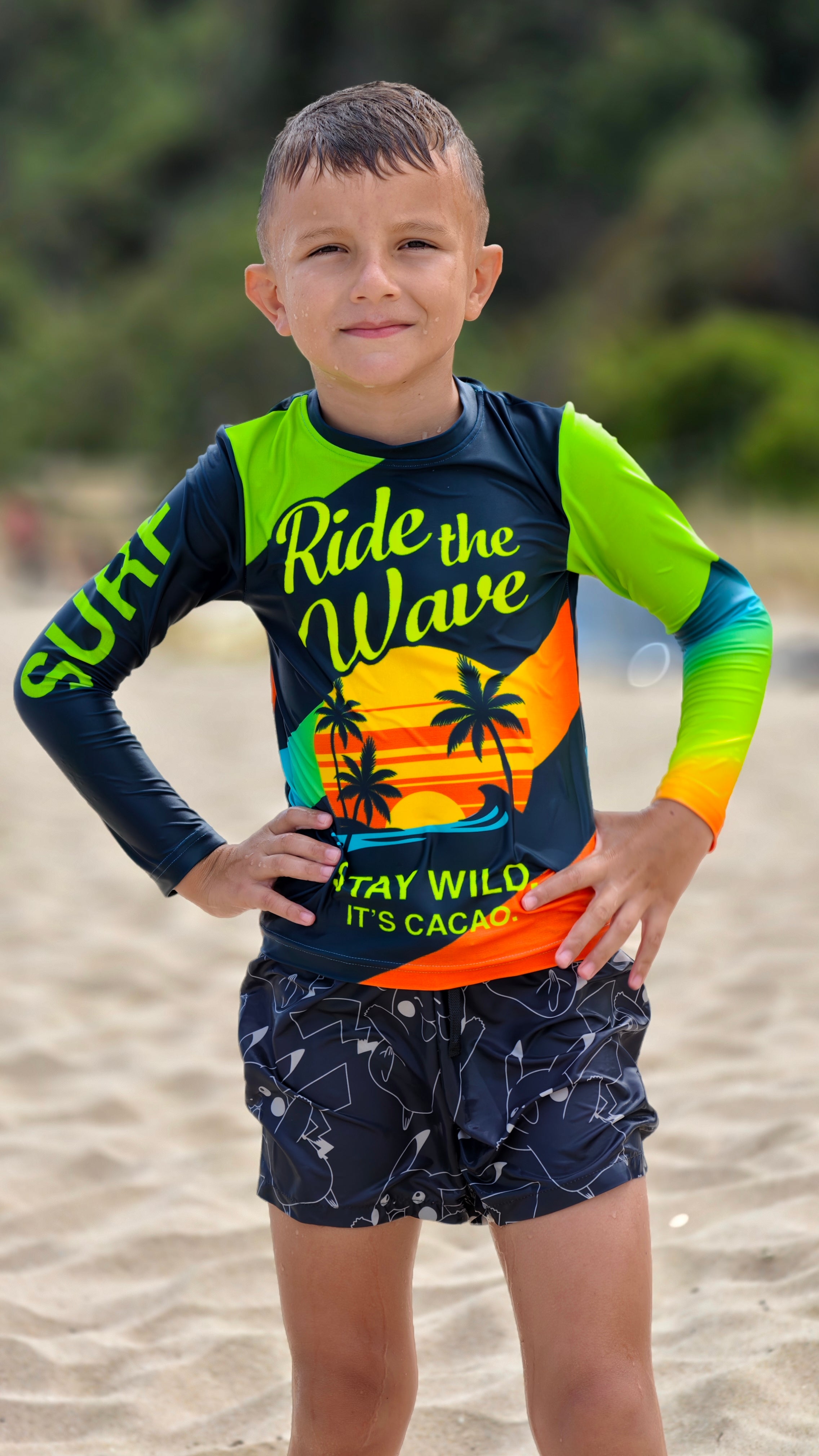 Beach Rider children’s rashguard CACAO Beachwear™️ with UV Protection