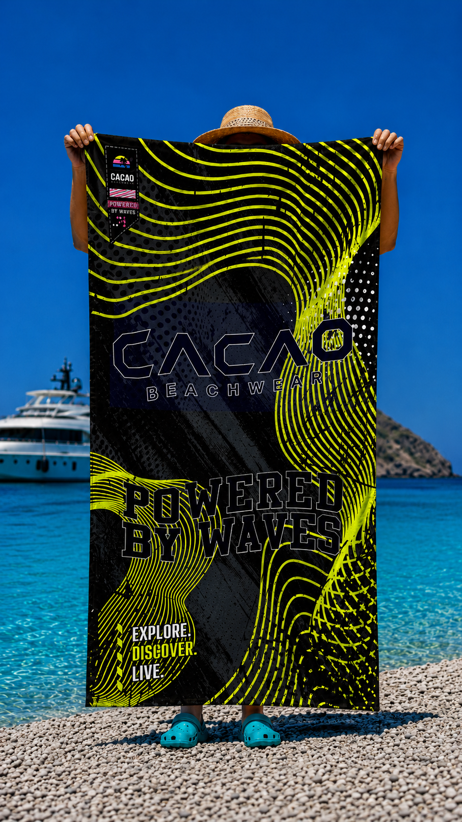 Toalla de Playa CACAO NanoDry Ultra Strips 75 × 160 cm
