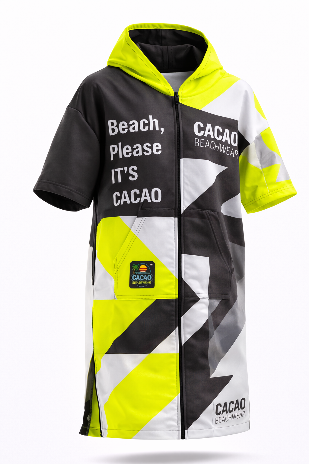 Solar Vibes children’s beach poncho NanoDry Ultra™ towel with hood, zipper and pockets – CACAO Beachwear™